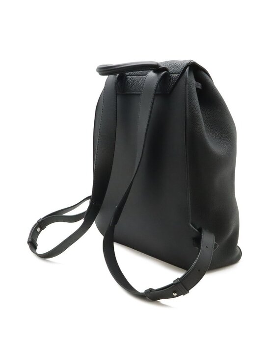 Loewe Drawstring Backpack Anagram Calfskin Leather Black Silver main image 9